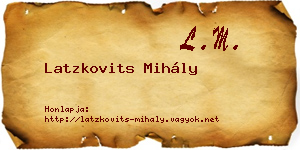 Latzkovits Mihály névjegykártya