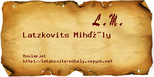 Latzkovits Mihály névjegykártya